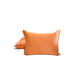 Orange Slub Satin - Orange Satin Lumbar Pillow Cover