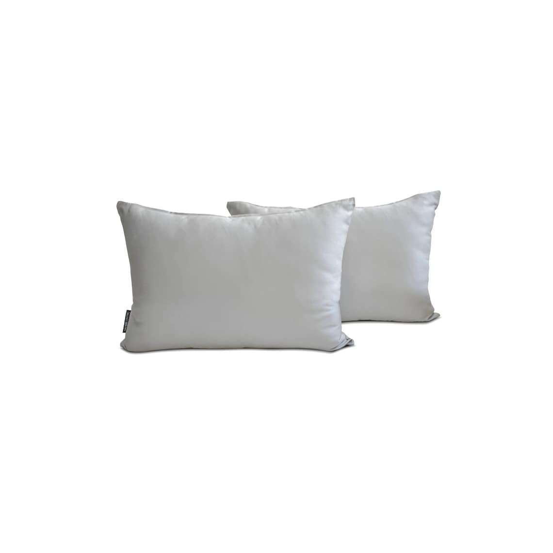 Light Gray Slub Satin Lumbar Pillow Cover