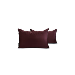 Wine Slub Satin Lumbar Pillow Cover