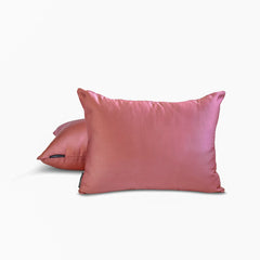 Dusty Pink Slub Satin - Pink Satin Lumbar Pillow Cover