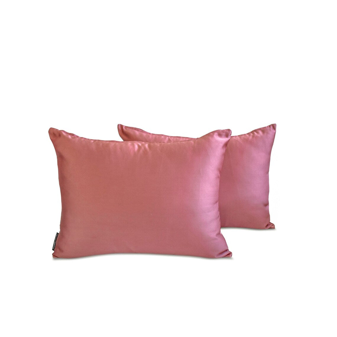 Dusty Pink Slub Satin - Pink Satin Lumbar Pillow Cover