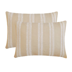 Lace Serenade - Beige Linen Lumbar Pillow Cover