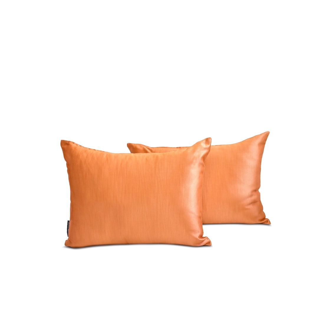 Orange Slub Satin Lumbar Pillow Cover