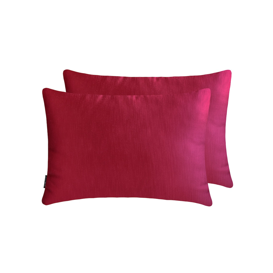 Deep Red Slub Satin Lumbar Pillow Cover