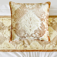 Emmeline - Velvet Beige Decorative Bed Runner and Pillow Cover