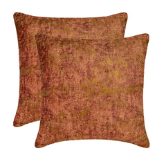 Rust Gilded Glamour - Rust & Gold Suede Throw Pillow Cover
