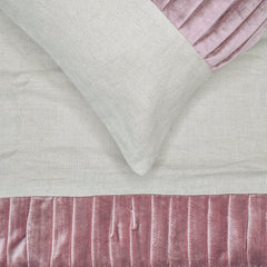 Layer By Layer - Velvet & Linen Purple Decorative Bed Runner and Pillow Cover