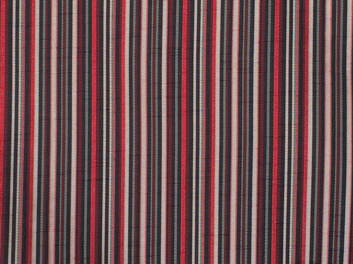 Broadway Red Stripes Printed Velvet Fabric By The Yard