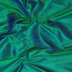 Peacock Silk Dupioni Fabric By The Yard