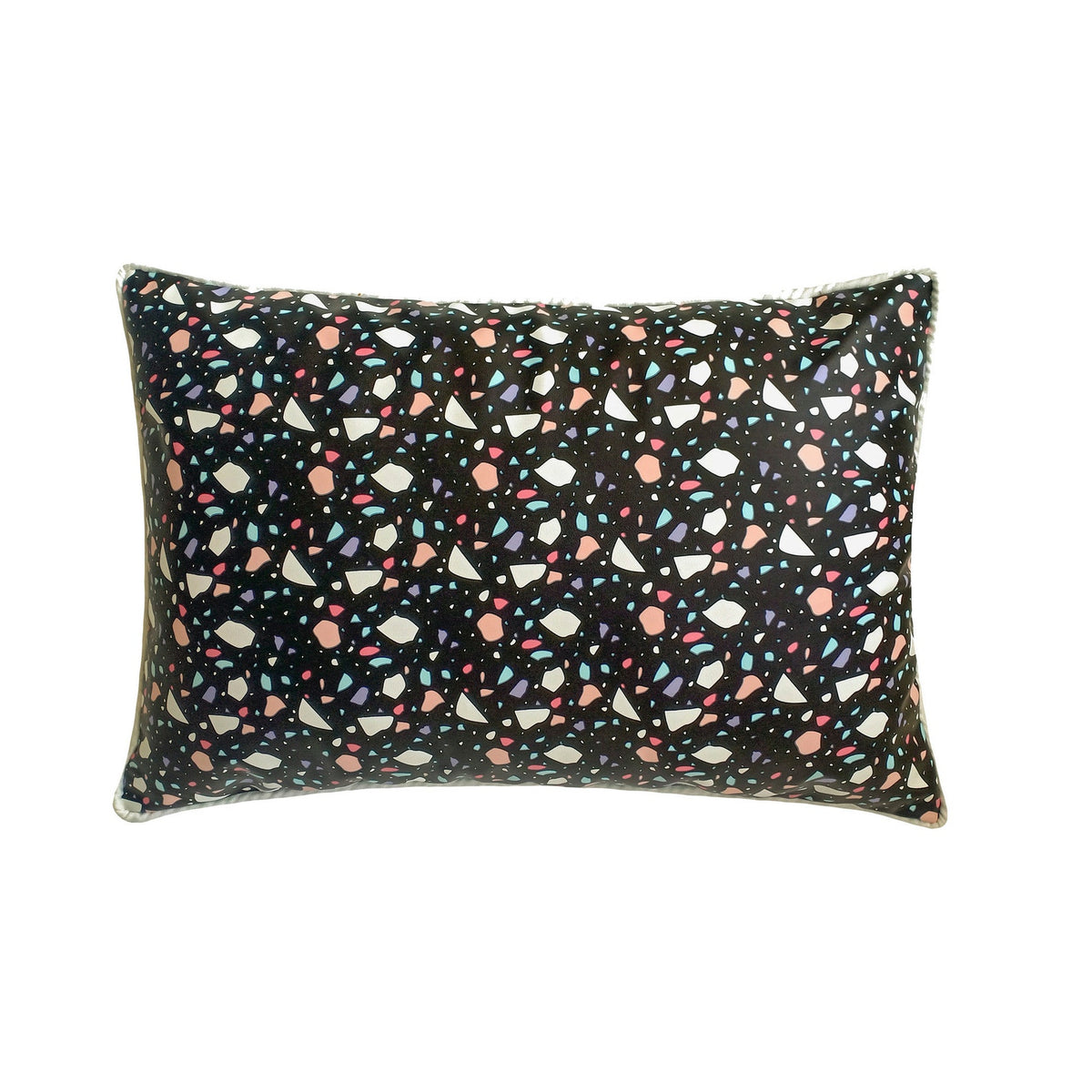 Terrazo Fun Black Lumbar Pillow Cover