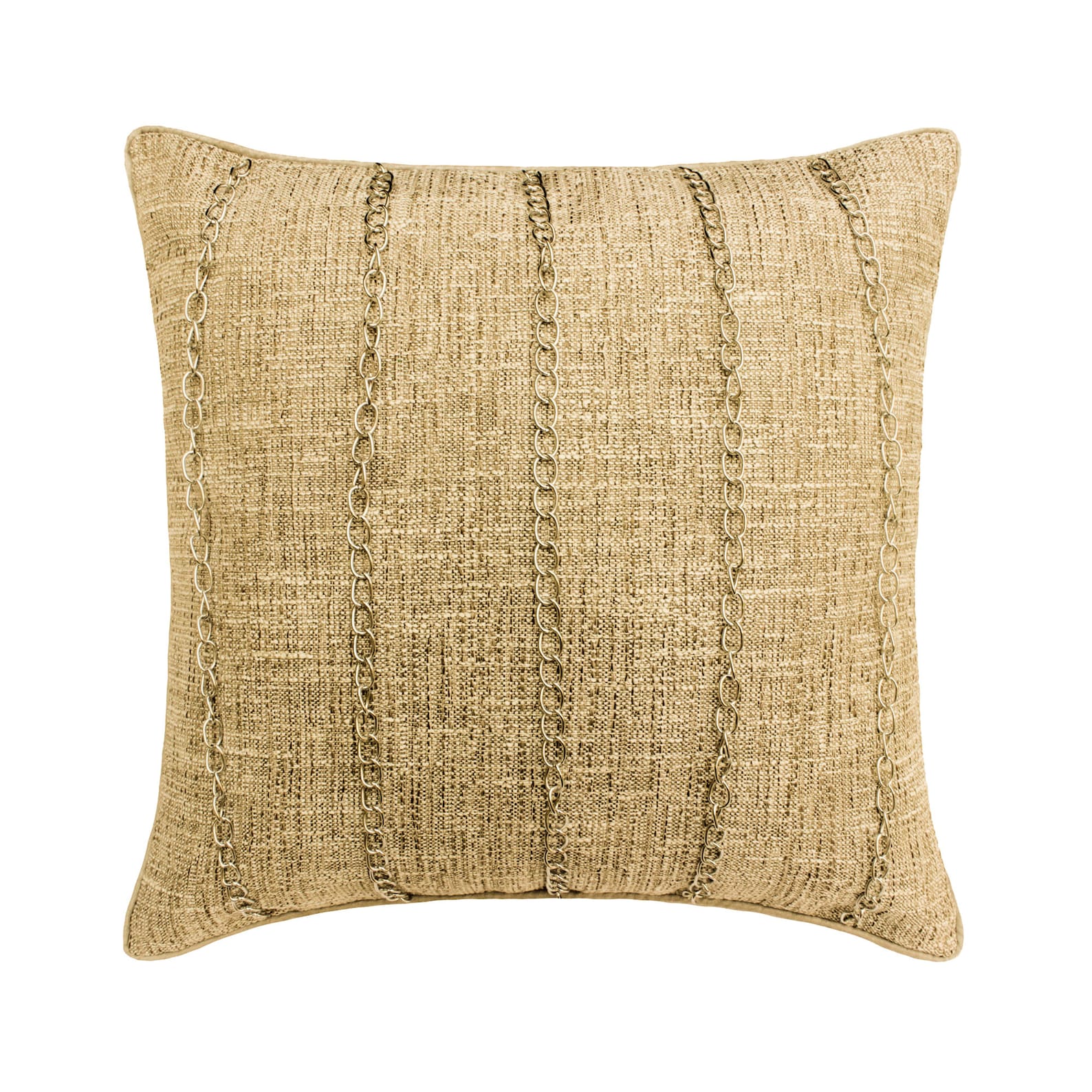 Chain Reaction Gold Throw Pillow Cover