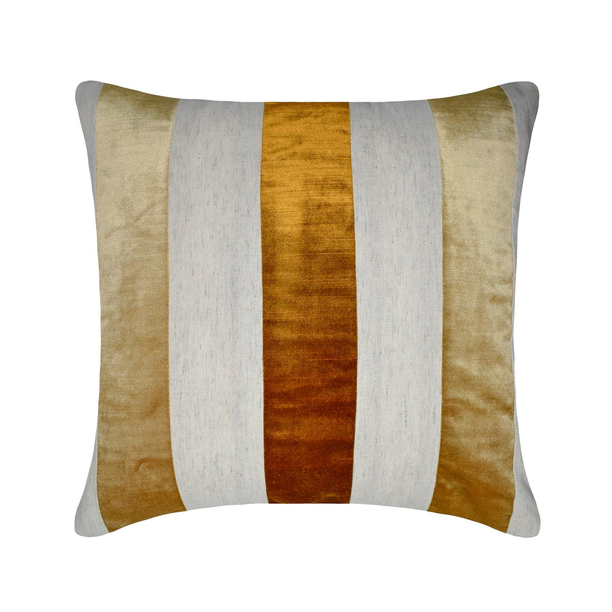 Velvet Band Gold Throw Pillow Cover