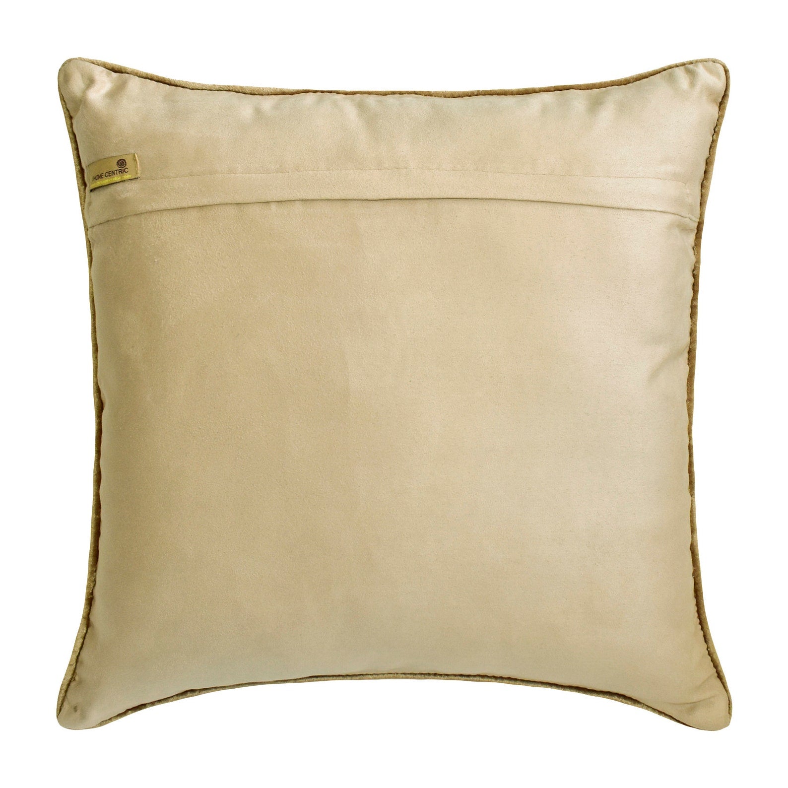 Gold Gem - Beige Velvet Throw Pillow Cover