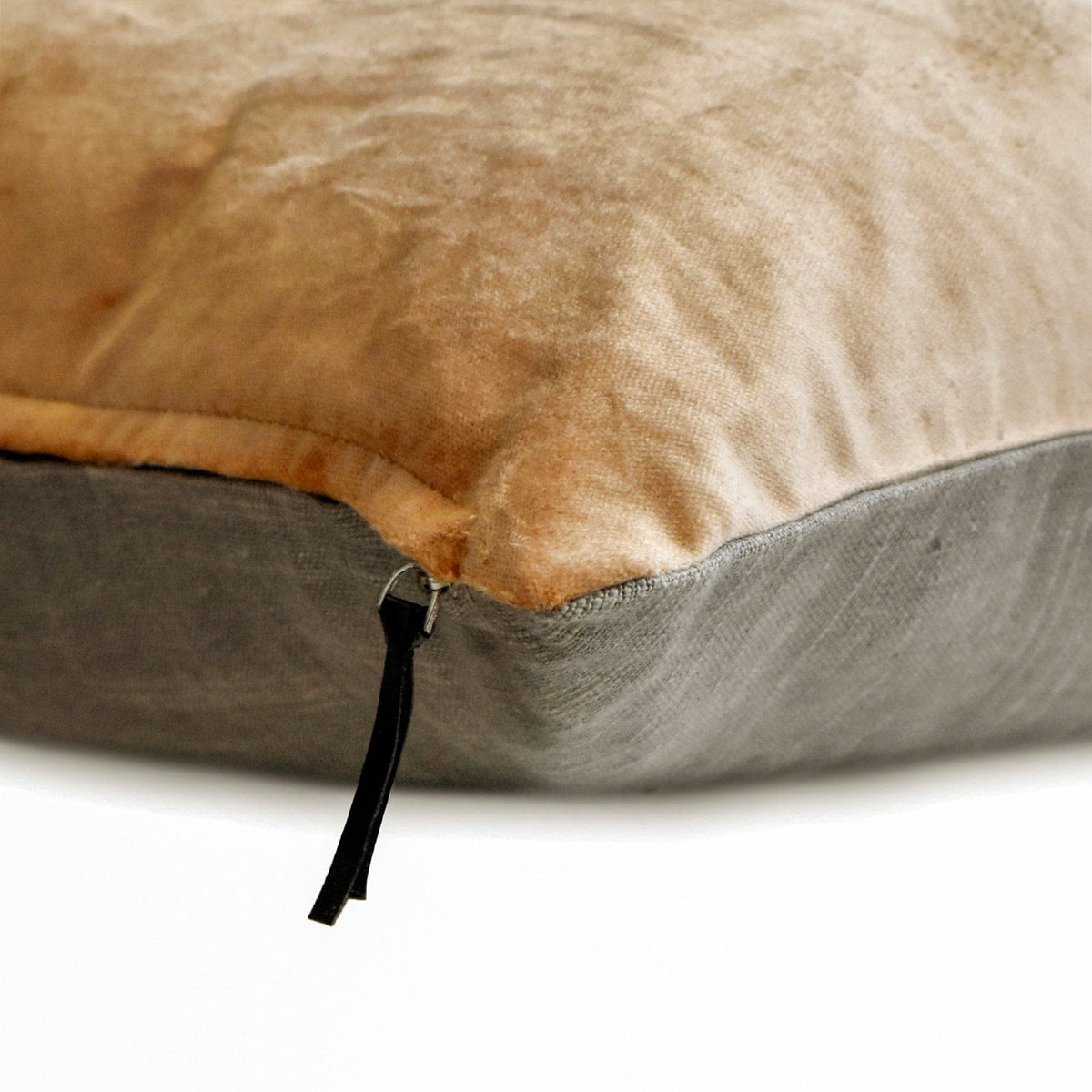 Velvet Beige Jules Throw Pillow Cover