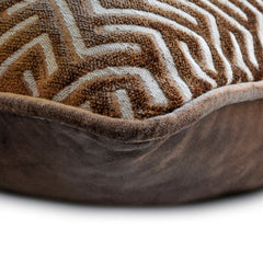 Chevron Locked - Brown Velvet Decorative Euro Sham
