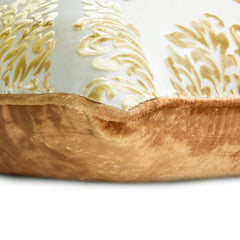 Blonde Damask - Gold Velvet Throw Pillow Cover