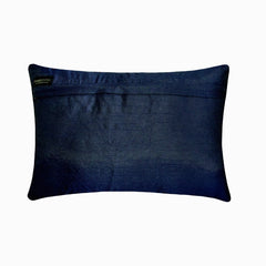 Crystal Dreams Navy - Navy Blue Silk Lumbar Pillow Cover
