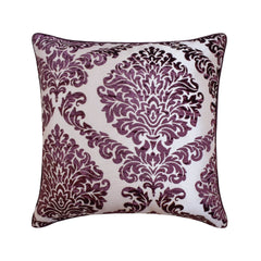 Wine Damask Throw Pillow Cover