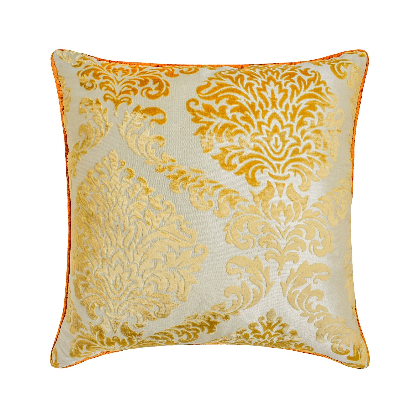 Blonde Damask Throw Pillow Cover