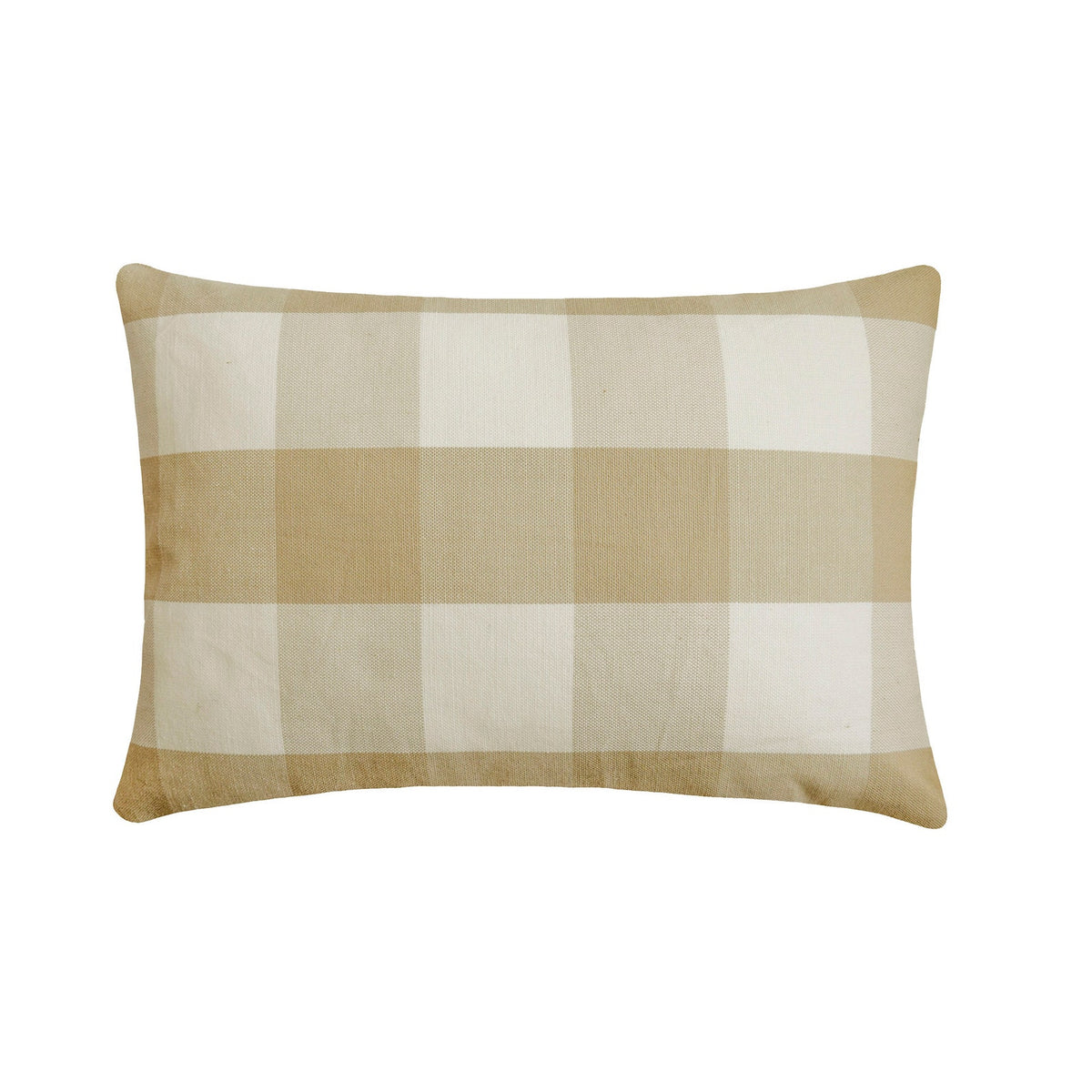 Beige Plaid Play Lumbar Pillow Cover