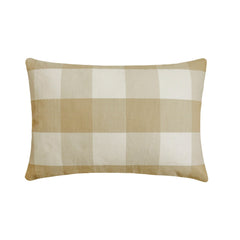 Beige Plaid Play Lumbar Pillow Cover