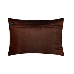 Brown Center - Brown Silk Lumbar Pillow Cover