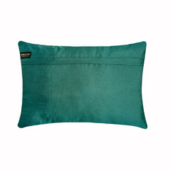 Narin - Teal Blue Silk Lumbar Pillow Cover