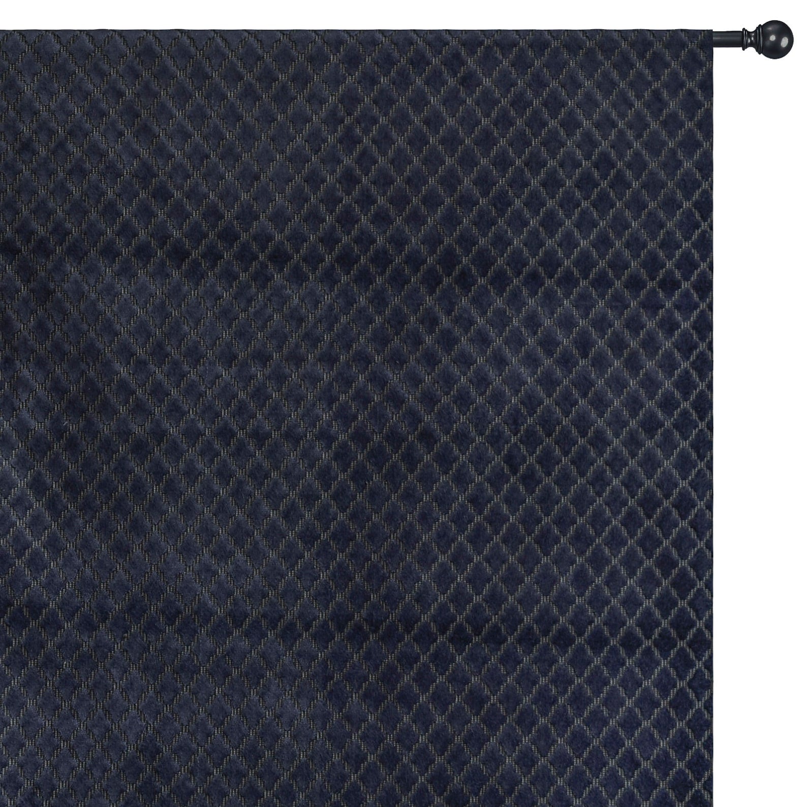 Geometric Navy Blue Velvet Fabric By The Yard