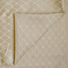 Beige Diamonds Geometric Embroidered Fabric By The Yard