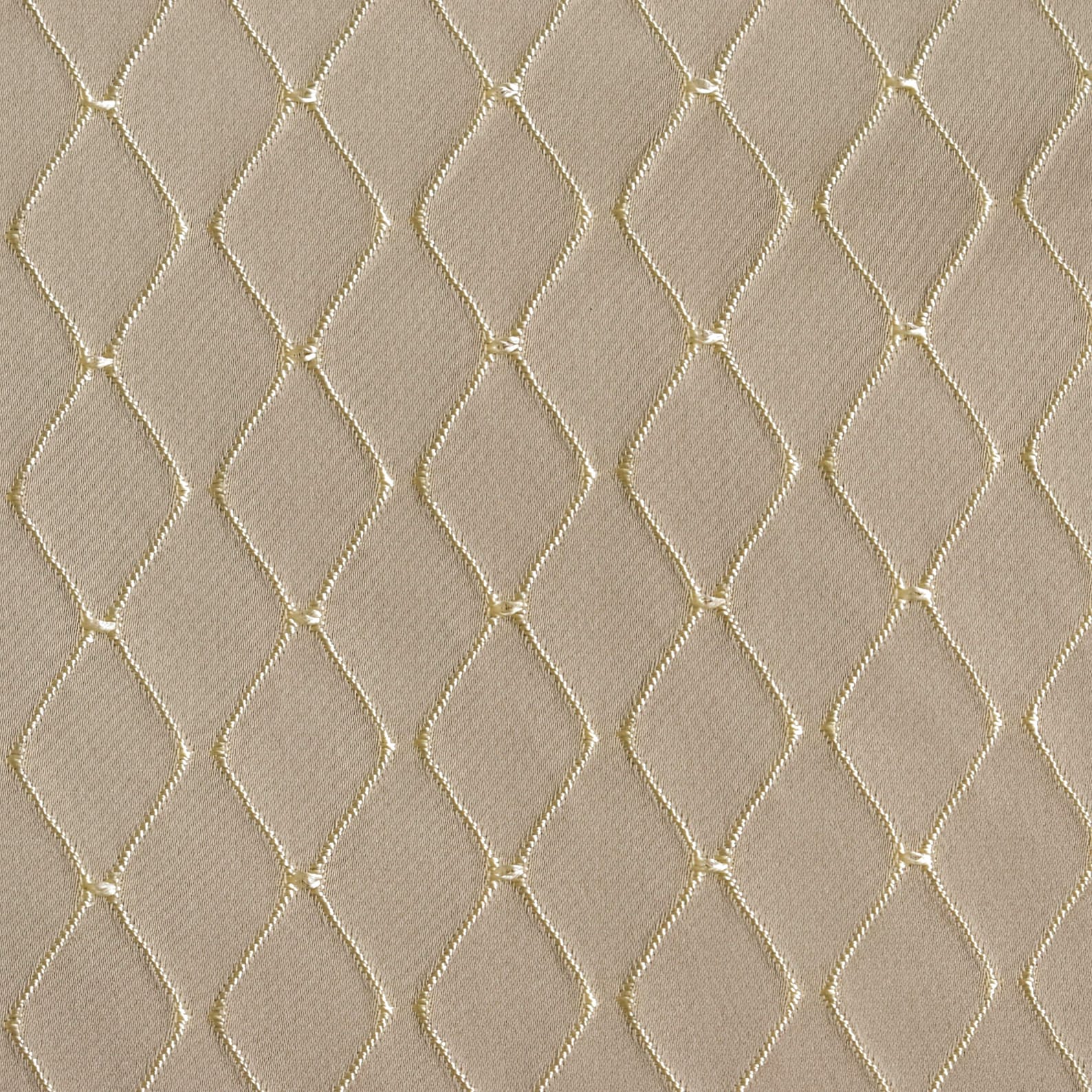Beige Diamonds Geometric Embroidered Fabric By The Yard