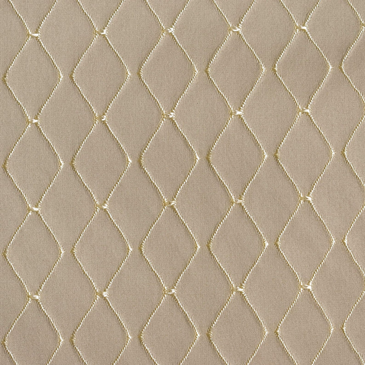 Beige Diamonds Geometric Embroidered Fabric By The Yard