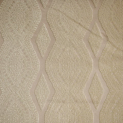 Beige Geometric Embroidered Fabric By The Yard