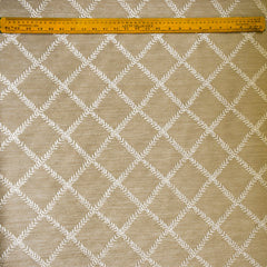 Beige Leafy Diamond Geometric Fabric By The Yard