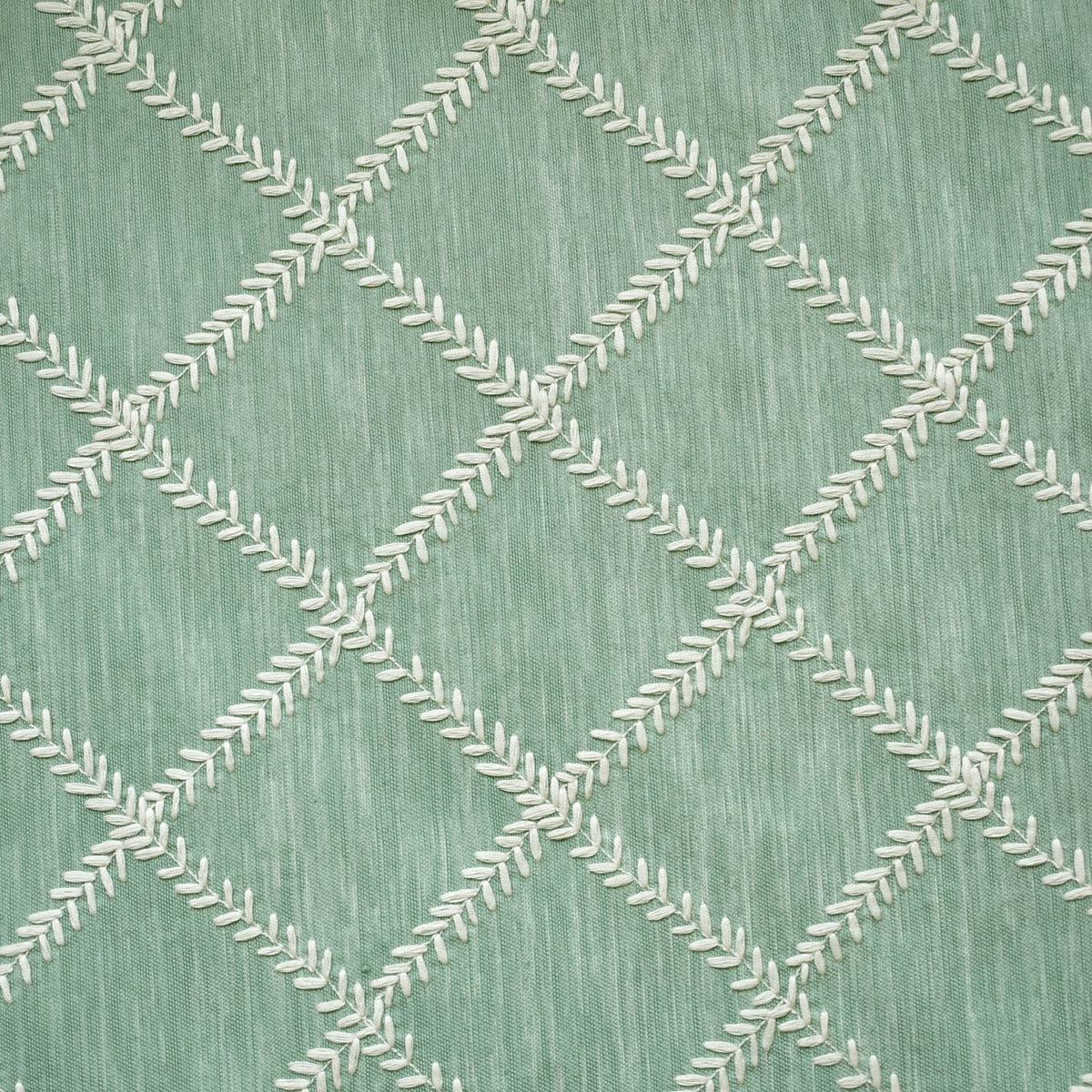 Duck Egg Leafy Diamond Geometric Fabric By The Yard
