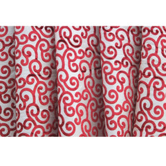 Cayenne Red Scrolls Printed Velvet Fabric By the Yard