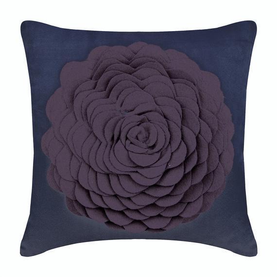 Plum Rose - Purple Faux Suede Decorative Euro Sham