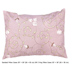 Floral Fantasy - Pink, Green Cotton Duvet Cover Set