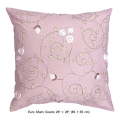 Floral Fantasy - Pink, Green Cotton Duvet Cover Set