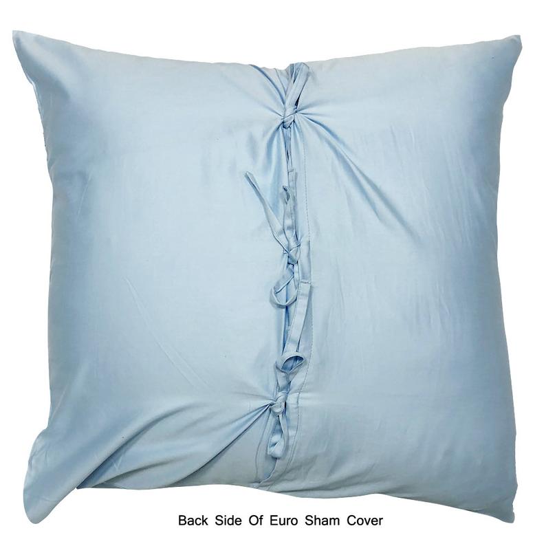 Blue Geometric Embrodiery- Light Blue, Dark Blue Velvet Duvet Cover Set