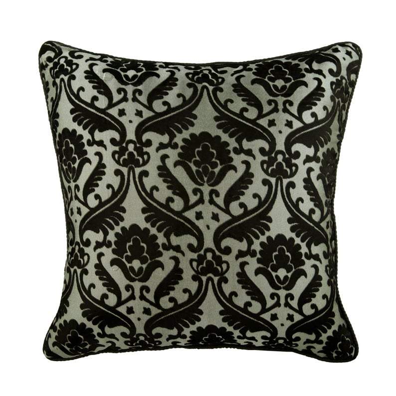 Victorian Black - Black Velvet Throw Pillow Cover