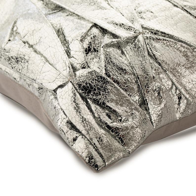 Stunning Silver Textured Decorative Euro Sham