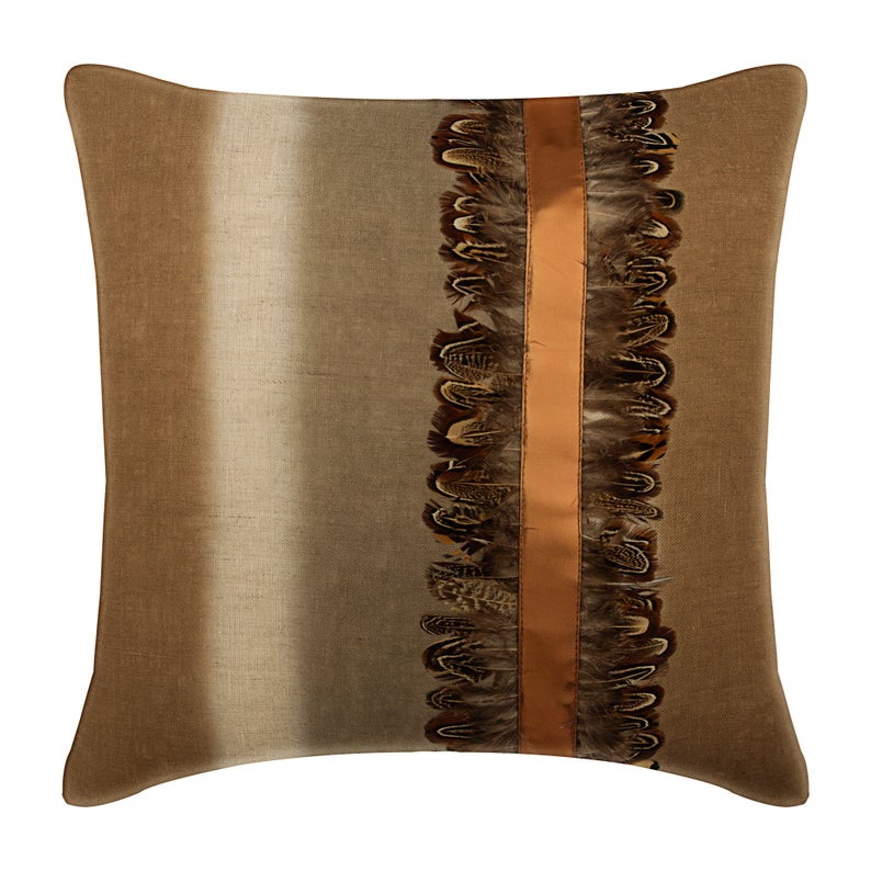 Feather Friend Beige Texture Throw Pillow Cover