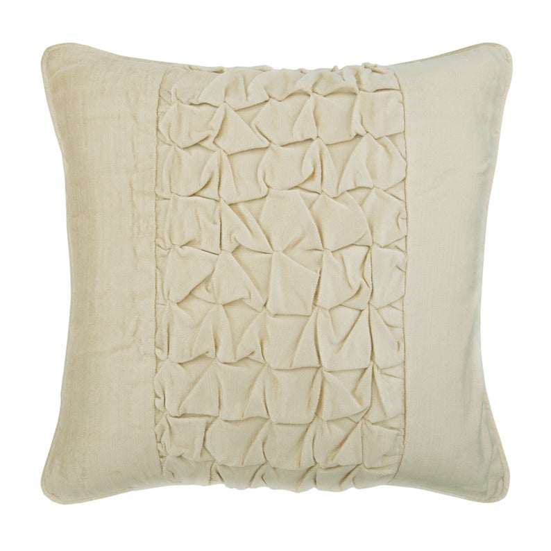 Ivory Velvet Throw Pillow Cover Knotted Ivory