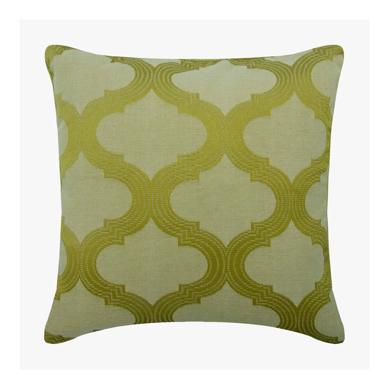 Trellis Weave Green Geometric Throw Pillow Cover