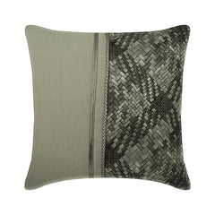 Grey Half Tone Leather Decorative Euro Sham