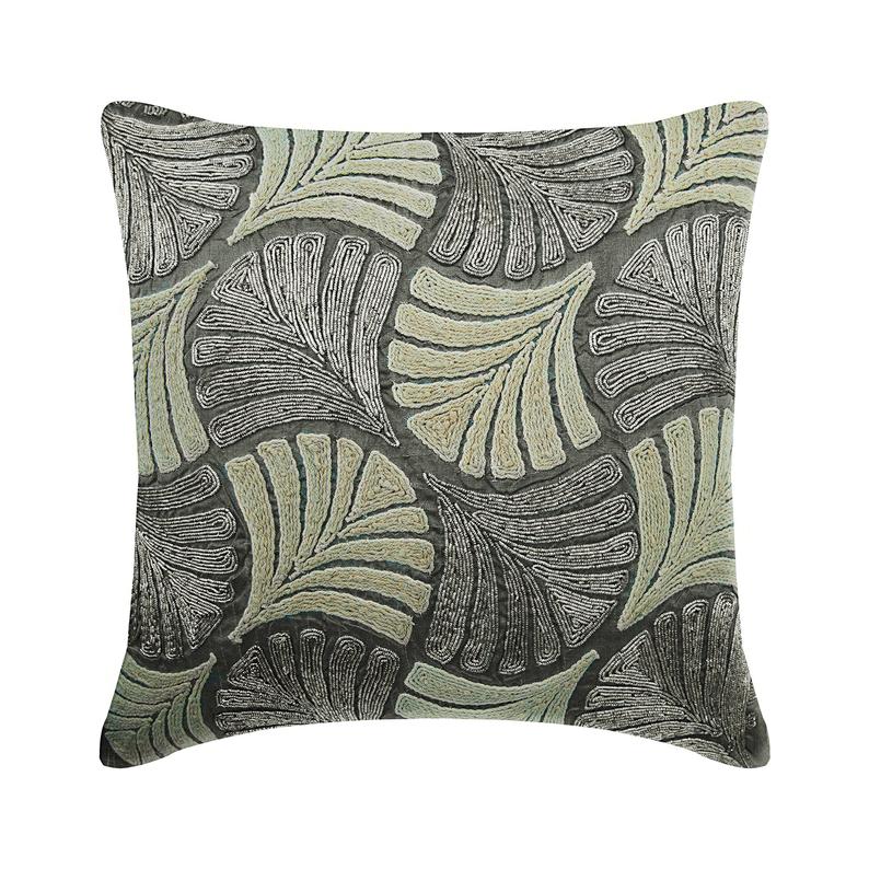 Moderno Two Zardosi Embroidery Throw Pillow Cover