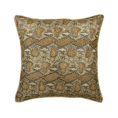 Walk The Wild Gold Beaded Throw Pillow Cover