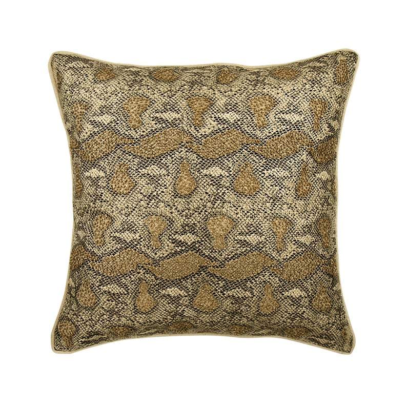 Walk The Wild Gold Beaded Decorative Euro Sham