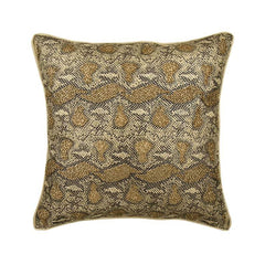 Walk The Wild Gold Beaded Decorative Euro Sham