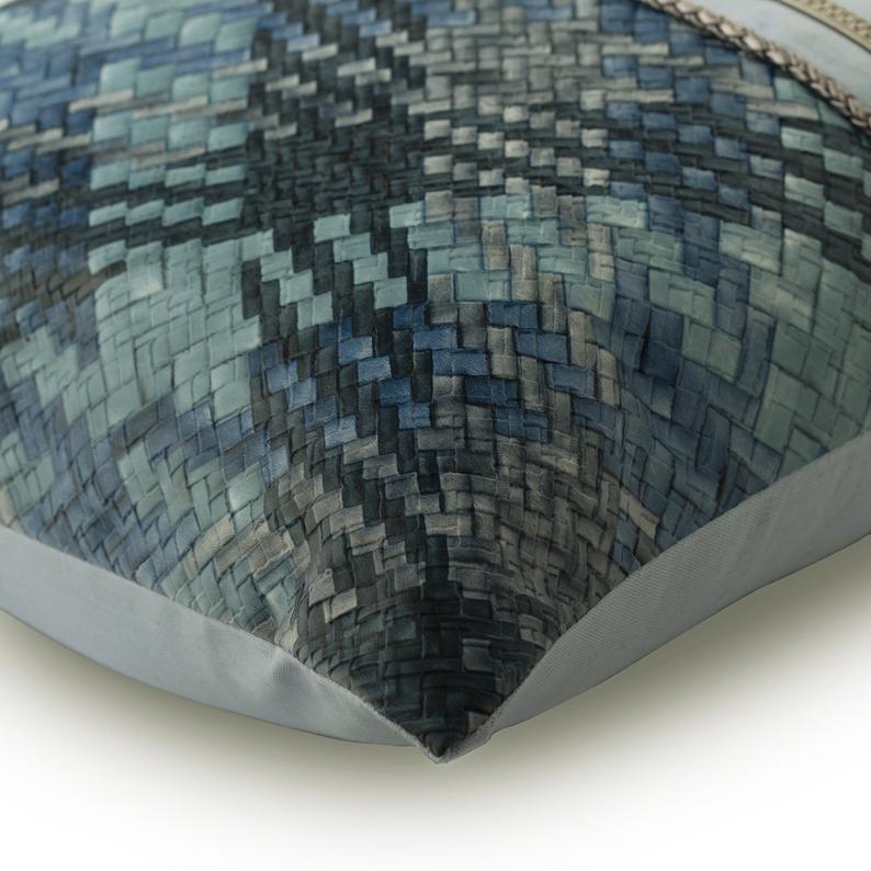 Sky Half Tone Textured Throw Pillow Cover